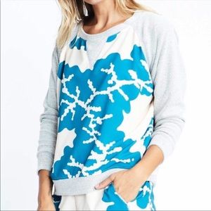 Karen Zambos Abba Sweatshirt in Teal & Gray